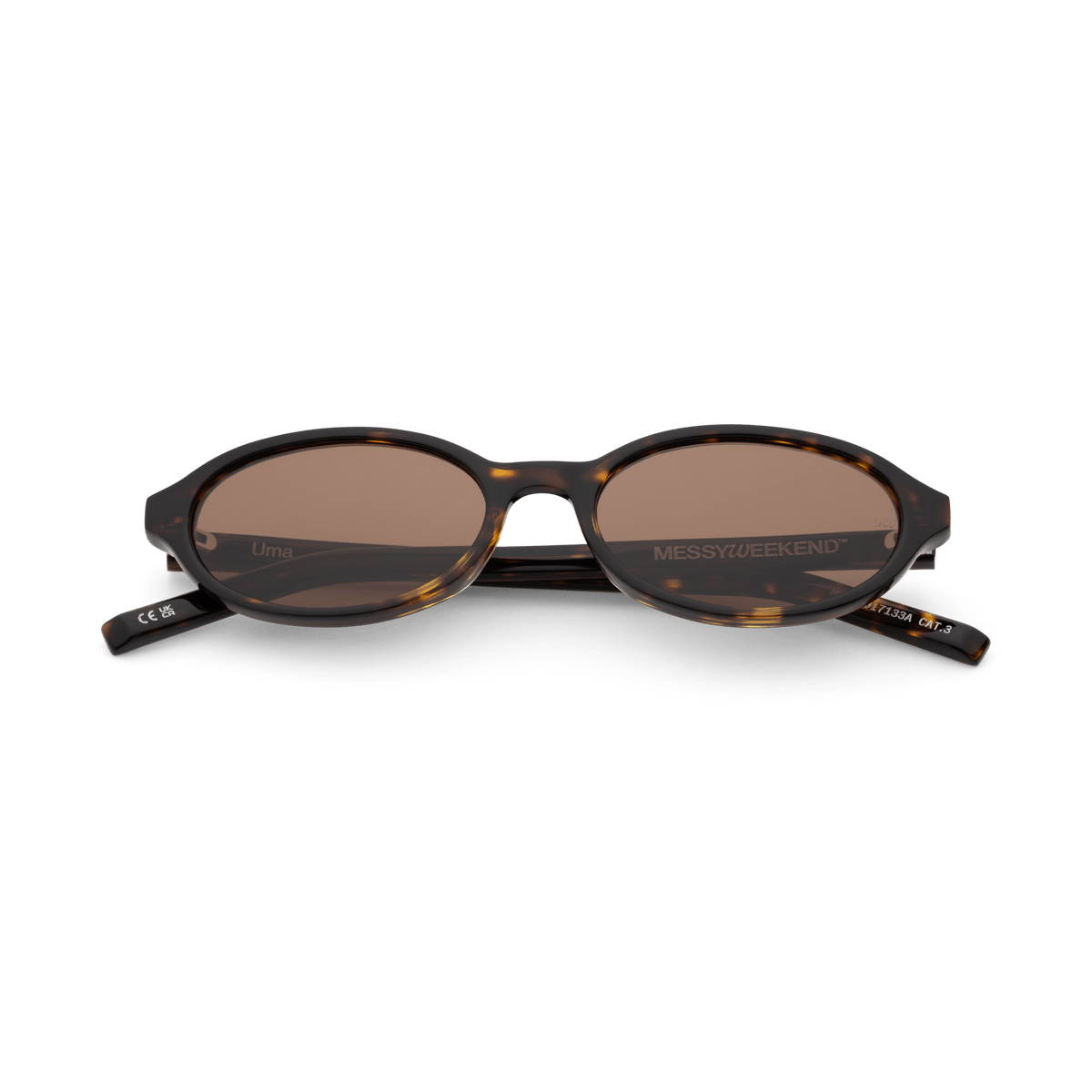 UMA Dark Havana Tortoise Oval Sunglasses by Messy Weekend - PUNCH Watch & Eyewear - MESSY WEEKEND