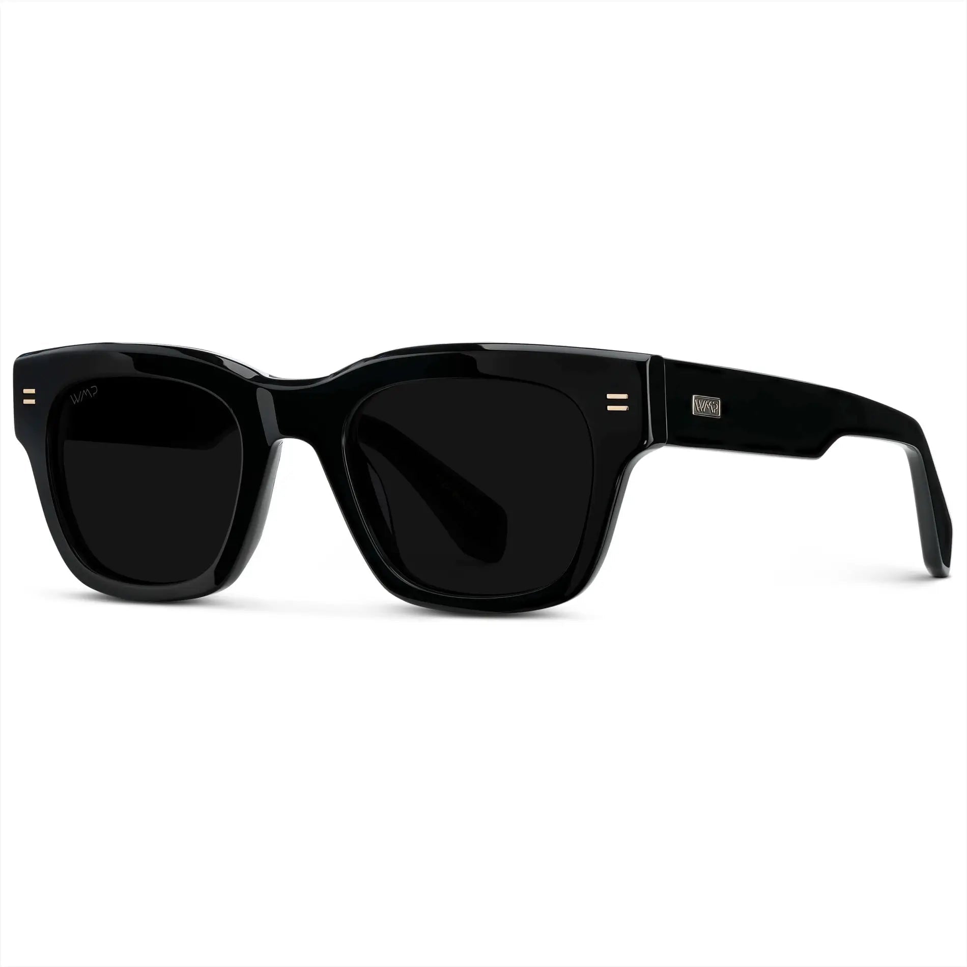 WMP Eyewear Clint Rectangular Polarised Sunglasses - Triple Black - PUNCH Watch & Eyewear - WMP Eyewear