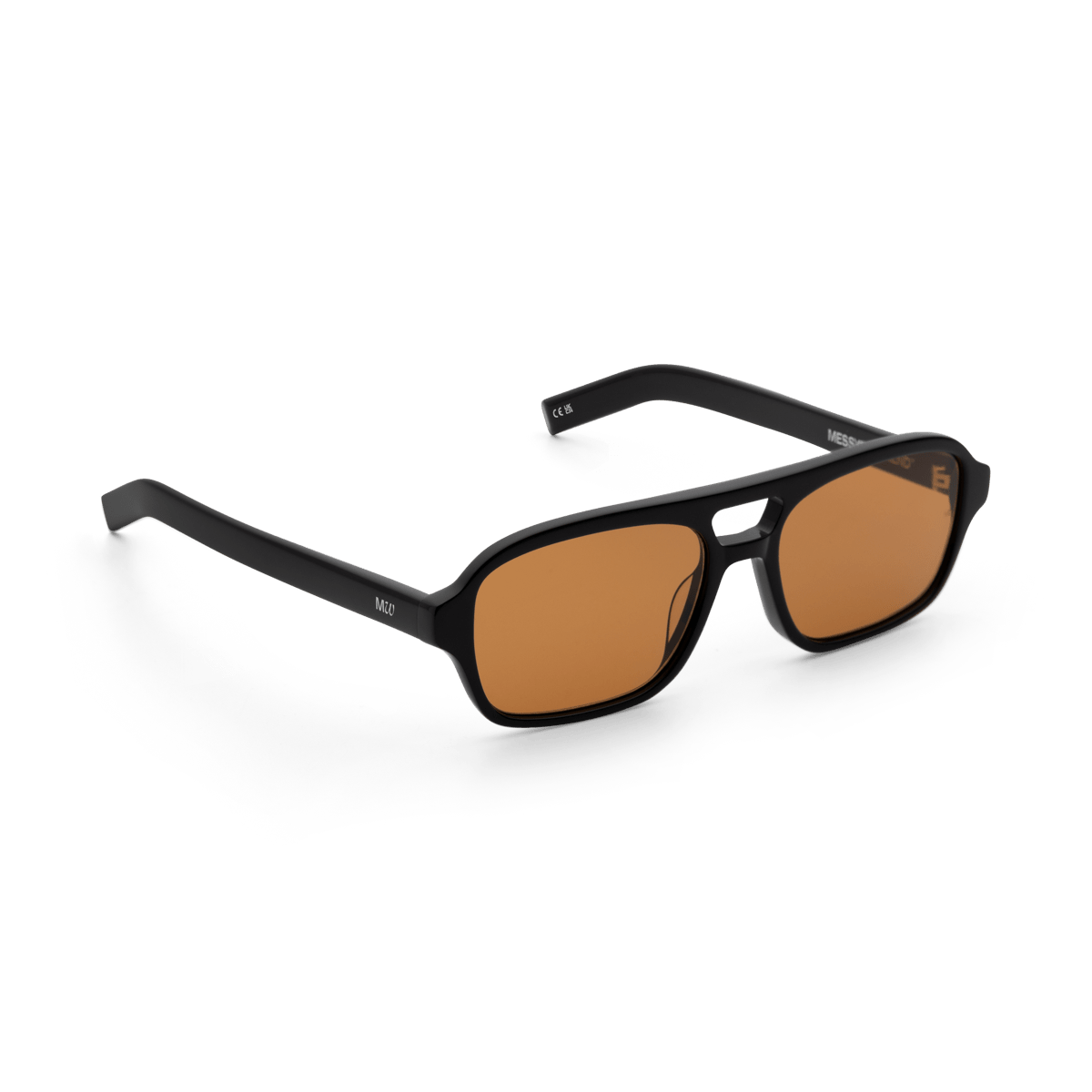 YORI Black Low Profile Aviator Sunglasses Rich Orange Lens fmr BURT by Messy Weekend - PUNCH Watch & Eyewear - MESSY WEEKEND
